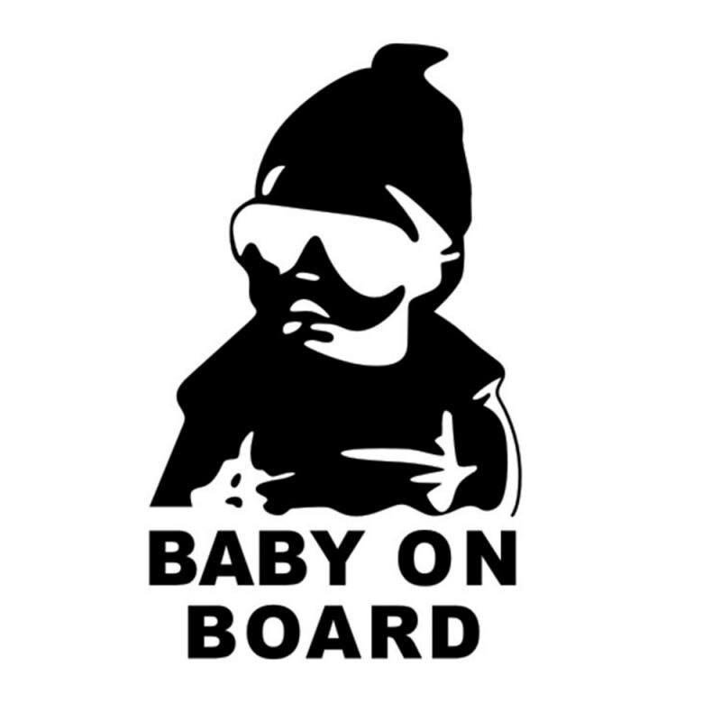 Funny Car Sticker 3D Cartoon Stickers Reflective Baby In Car Warning Safety Sign Car Sticker Baby On Board Sticker: B black