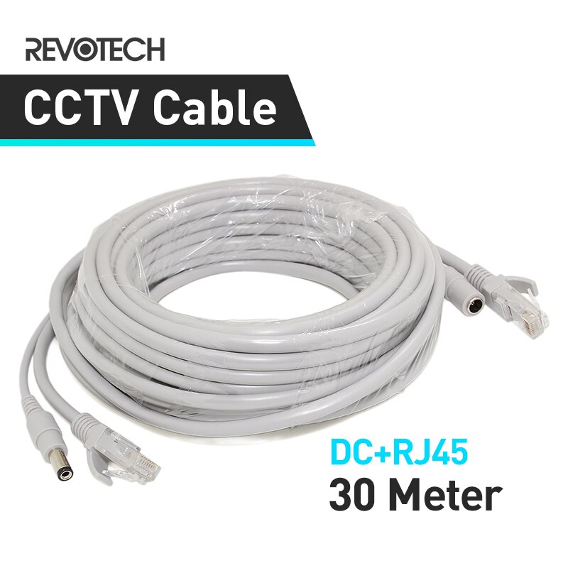 30M Ethernet Cable Power DC+ RJ45 CCTV Network Lan Cable For NVR System IP Camera