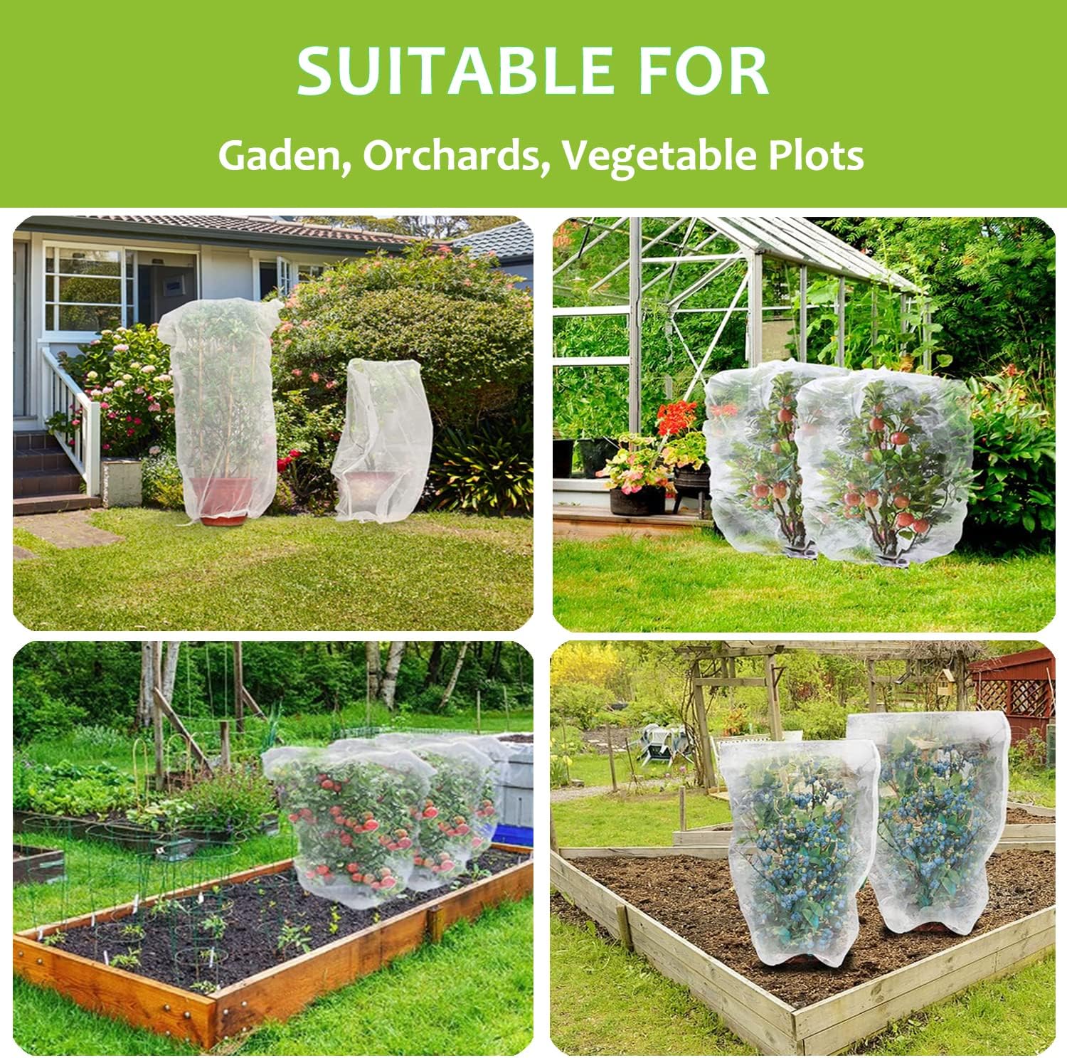 2 mallas protectoras para plantas, para tomates, para jardín, para protegerlas de insectos, aves y verduras.