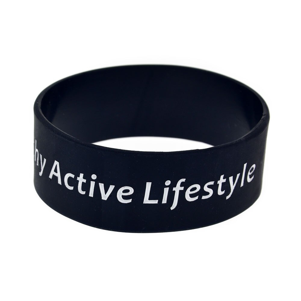 Obh 25Pcs Gezonde Actieve Levensstijl 1 Inch Brede Siliconen Armband Slogan Sieraden