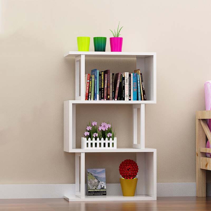 Simple Modern Style Combination Bookcase Multi-Layer Desktop Floor-To-Ceiling Shelf And Exquisite Small Bookshelf