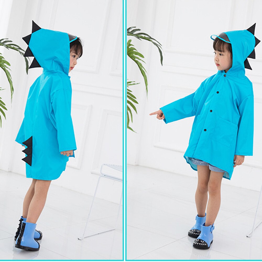 Cartoon Dinosaurs Unisex Hooded Waterproof Raincoat for Boys Girls Breathable Rainsuit Rainwear Outdoor Rain-proof Jacket Kid