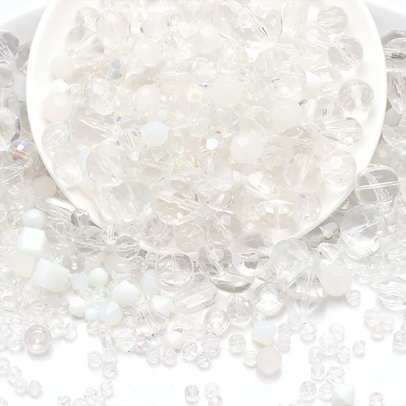 Cuentas de cristal con forma de tamaño mixto, cuentas de vidrio facetadas multicolores, cuentas espaciadoras sueltas para fabricación de joyería, collar de pulsera DIY: YELLOW