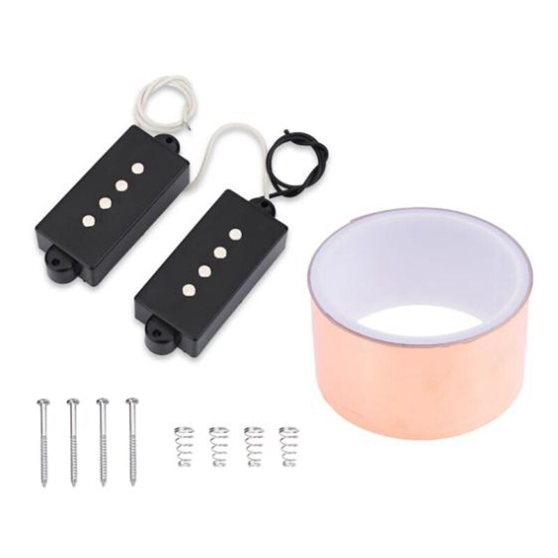 Et sett med gitar pickup kobberfolie skjerming tape enkel guide 4 -strengs åpen type pickup musikkinstrument tilbehør