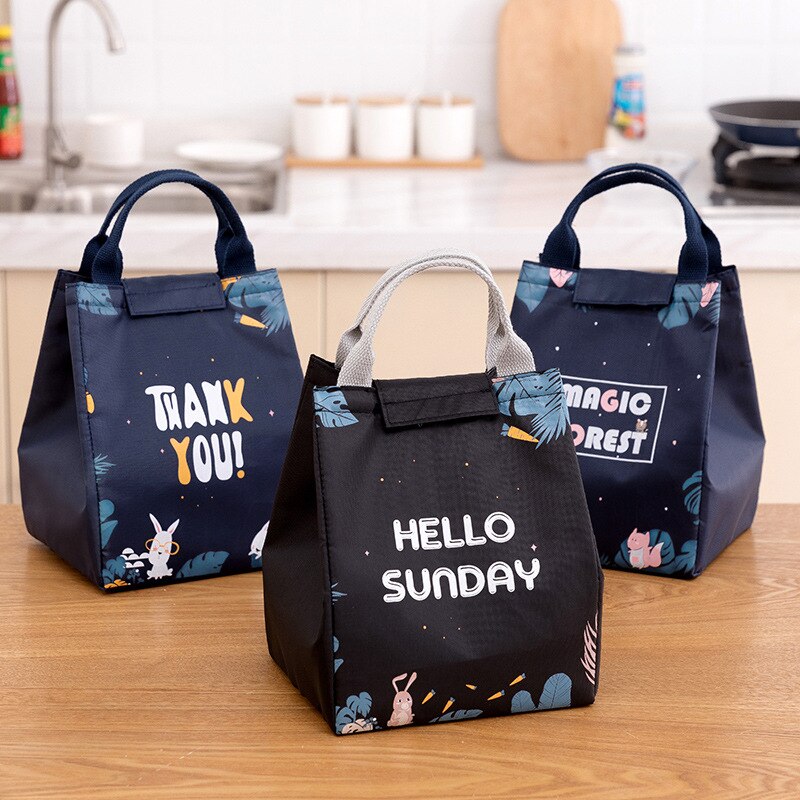 1 Pc Cartoon Lunch Tas Vrouwen Verse Koeler Zakken Waterdichte Draagbare Rits Thermische Oxford Lunchbox Tote Voedsel Zakken