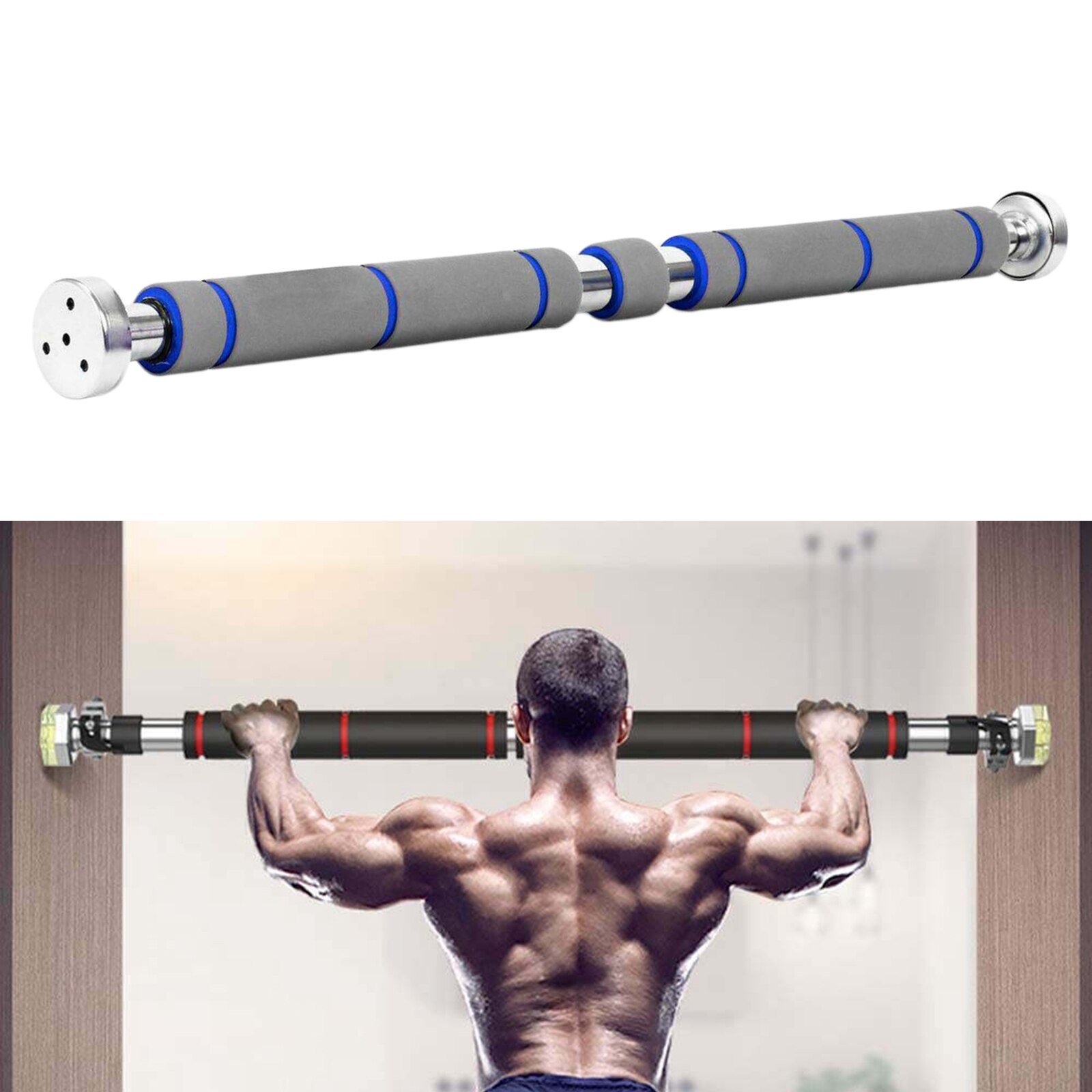 Pull Up Bar Deur Oefening Workout Bar 60-100Cm Verstelbare Chin Up Bar Workout