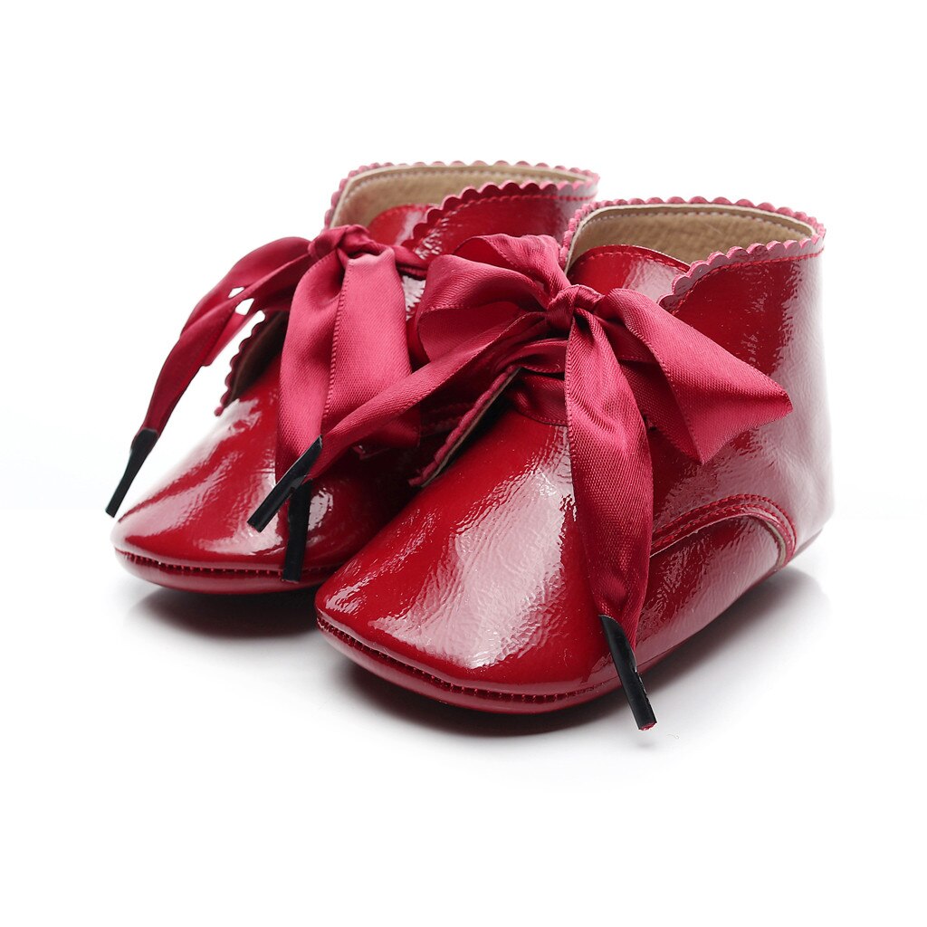 MUQGEW Lakleer Meisjes Prewalker Zachte Zool Lederen Baby Schoenen Laarzen Cartoon Schoenen Eerste Wandelaars Schoenen Booties Py4