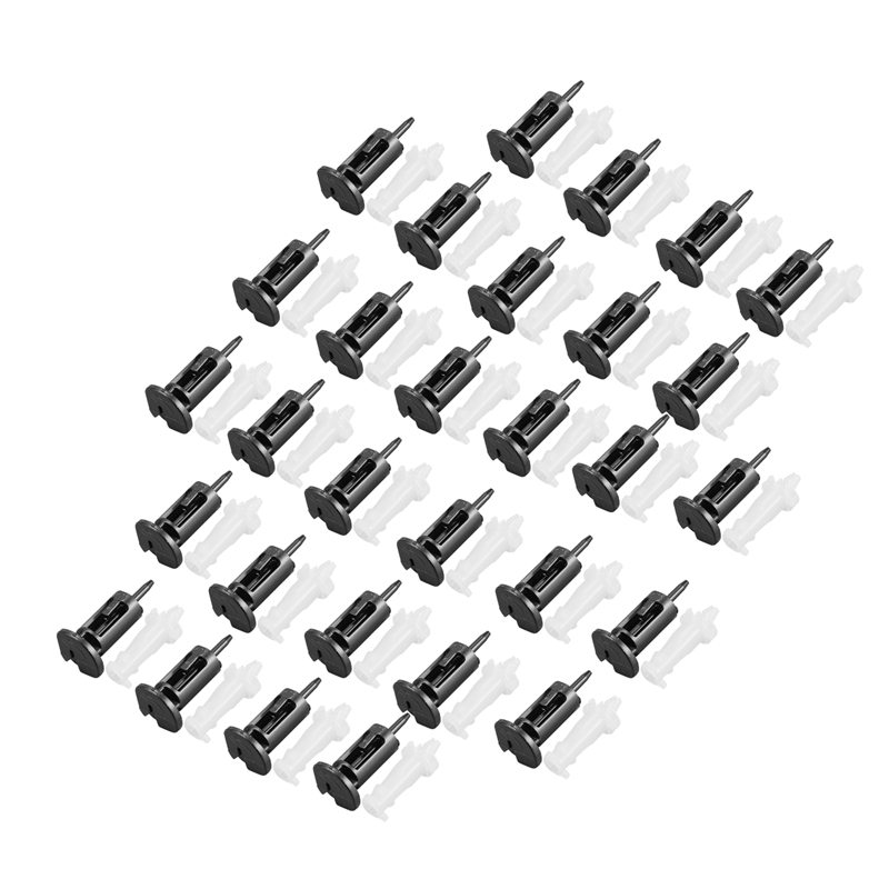 Black Plastic White, Mounting For Intel CPU Fastener Plastic Push Buckle PC Heatsink Cooler, 30 pcs