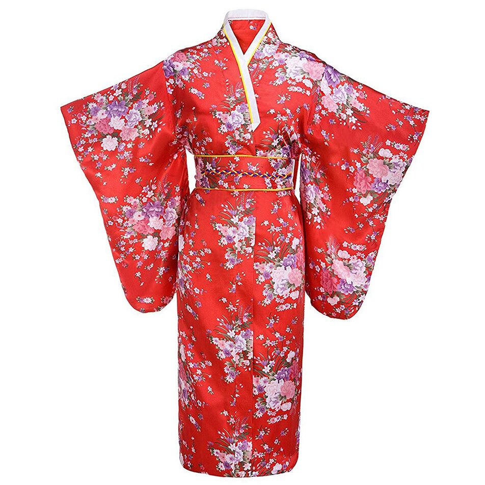 Kimono tradicional japonés de talla grande para mujer, ropa Vintage, novedad clásica, disfraz de Cosplay, ropa de actuación suave de manga larga