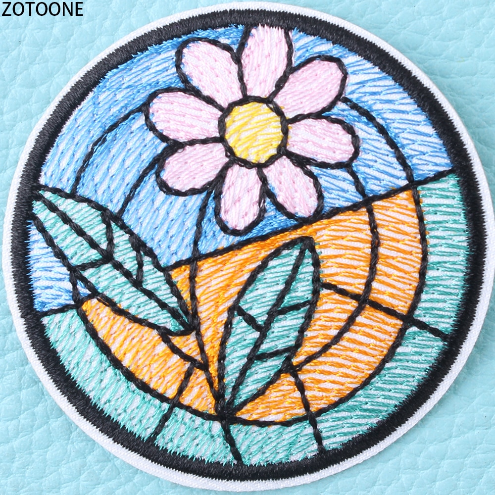 Zotoone Kleurrijke Letters Cirkel Patch Voor Kleding Geborduurde Kleding Patches Toepassingen Badges Stickers Applique Voor Kledingstuk