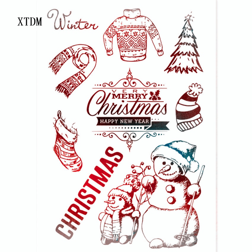 merry Christmas Transparent Clear Stamps / Silicone Seals Roller Stamp for DIY scrapbooking photo album/Card Making