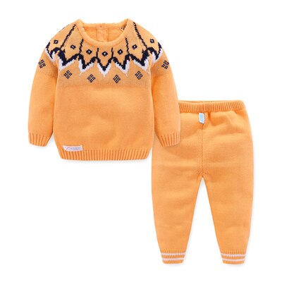 A thick cotton sweater: Orange / 18M