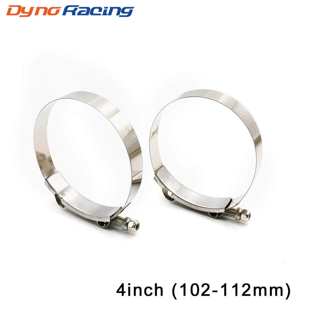 Universal 4" Inch (102mm-112mm) Silicone Turbo Hose Coupler T Bolt Super Clamp Kit Exhaust Pipes Turbo Downpipe Clamp