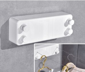 Double Row Clothesline Wall Mounted Retractable Clothes Dryer Steel Rope Wall Hanger Laundry Dryer Indoor Clothes Line WJ916: white-A