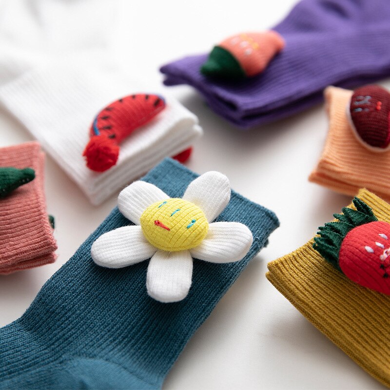 Kinderen Sokken Lente En Zomer Stijl Dubbele Steek Leuke Decoratieve Katoenen Sokken Kinderen Sokken Kinderkleding