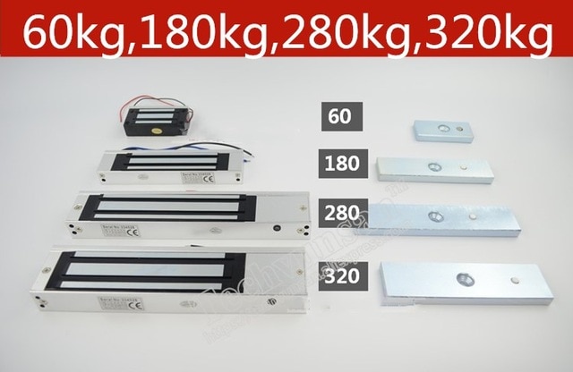 12V 60kg 180kg 280kg 320kg EM lock magnetic lock absorbing electromagnetic lock Home office use Door lock room escape room prop
