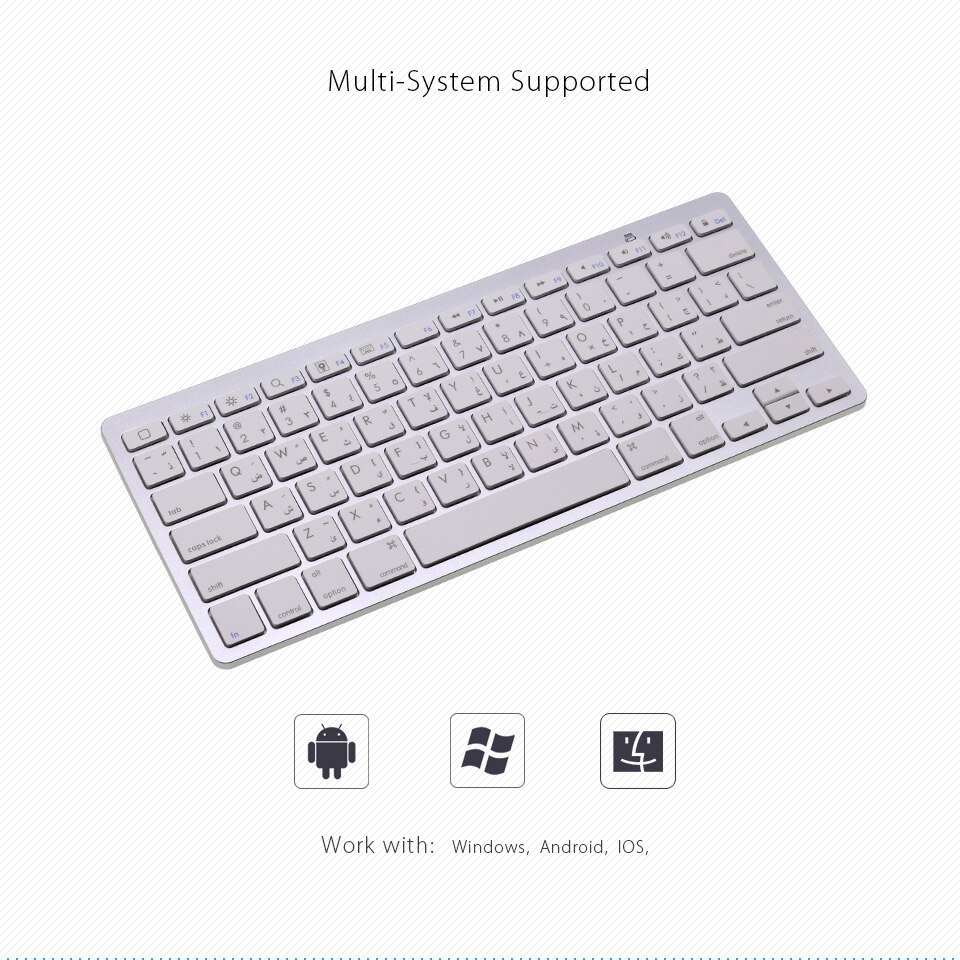 Engels Arabisch Mini Bluetooth Toetsenbord voor iPad Pro/Surface Pro/Tabletten Mini Draadloze Toetsenbord voor Windows/Android /IOS