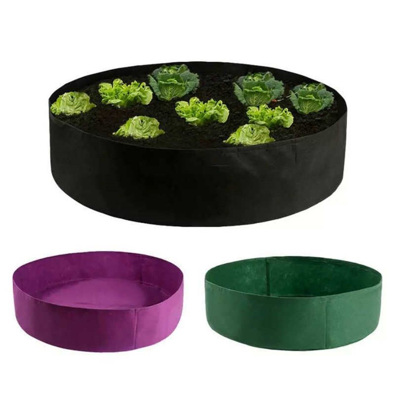 Rund filt plantepose grøn plantespand non-woven blomster planteskoletaske