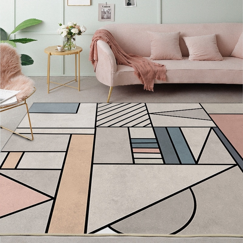 Geometric Patterns Carpets Large Living Room Bedroom Tea Table Nordic Style Area Rugs Home Decor Anti-Skid Floor Mats