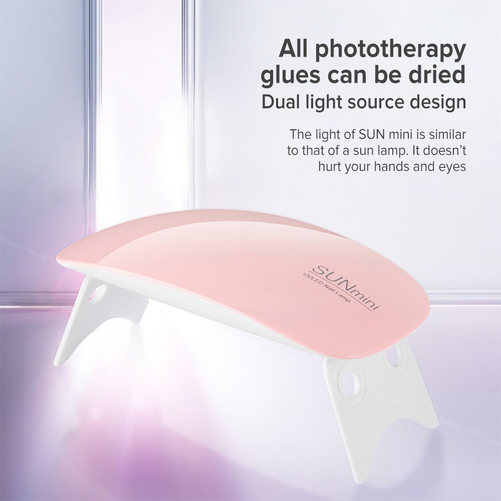 Lampe UV portative d'ongle de 12W 6 LED s pour sécher des ongles Mini lampe de Machine de manucure LED UV pour le vernis à ongles