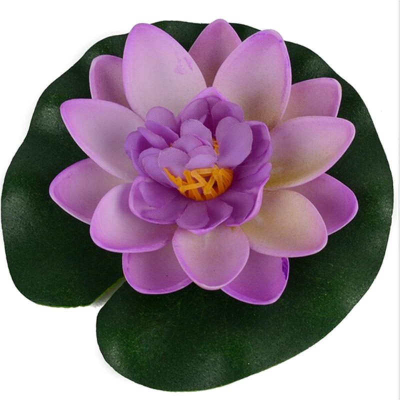 1pcs Artificial Lotus lotus leaf Water Lily Floating Flower Pond Tank Plant Ornament 10cm Home Garden Pond Decoration @1