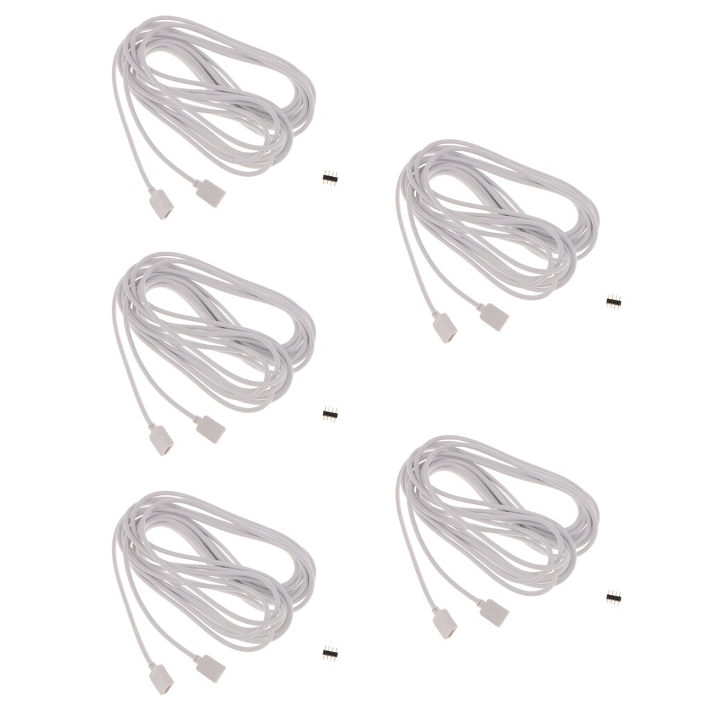 5Pieces 4-pin LED Strip Extension Cable Connector Wire for 5050 3528 Strip Light