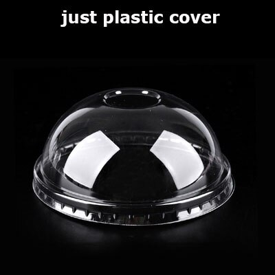 100 stk/parti 3/5/8oz hvide engangs ispapirkop ispapirskål festleverandør: Kun plastikdæksel / 5oz