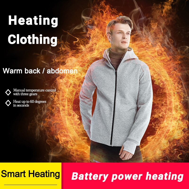 PARATAGO, suéter de invierno con calefacción USB para hombre, Sudadera con capucha, ropa térmica eléctrica, ropa deportiva para hombre, chaqueta transpirable para exteriores P605