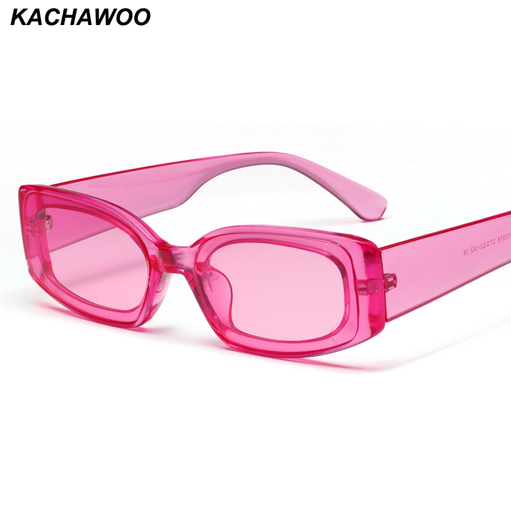 Kachawoo vrouwen rechthoek zonnebril transparante roze blauw snoep kleur reizen zonnebril dames mode vrouwen