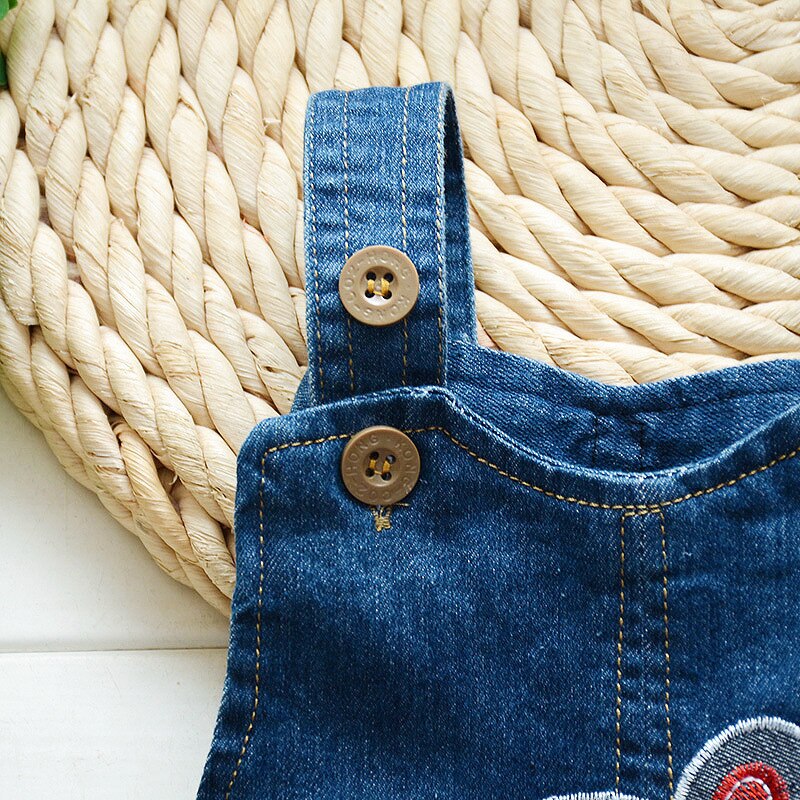 plus fluwelen dikke baby baby kinderen cartoon effen kleur bib jeans jeans baby broek 12M-4 jaar oud