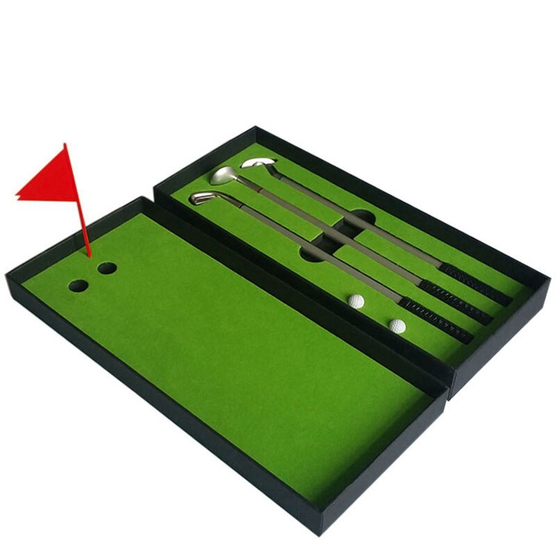 Mini golf club putter kuglepen golfspillere boks sæt desktop indretning til skolemateriel golf tilbehør