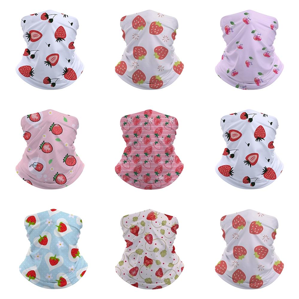 Aardbei kinderhoofd/gezicht/masker nek bandana sjaal dual-use magische buis hoofddoek wielersport hoofddeksel tulband bivakmuts