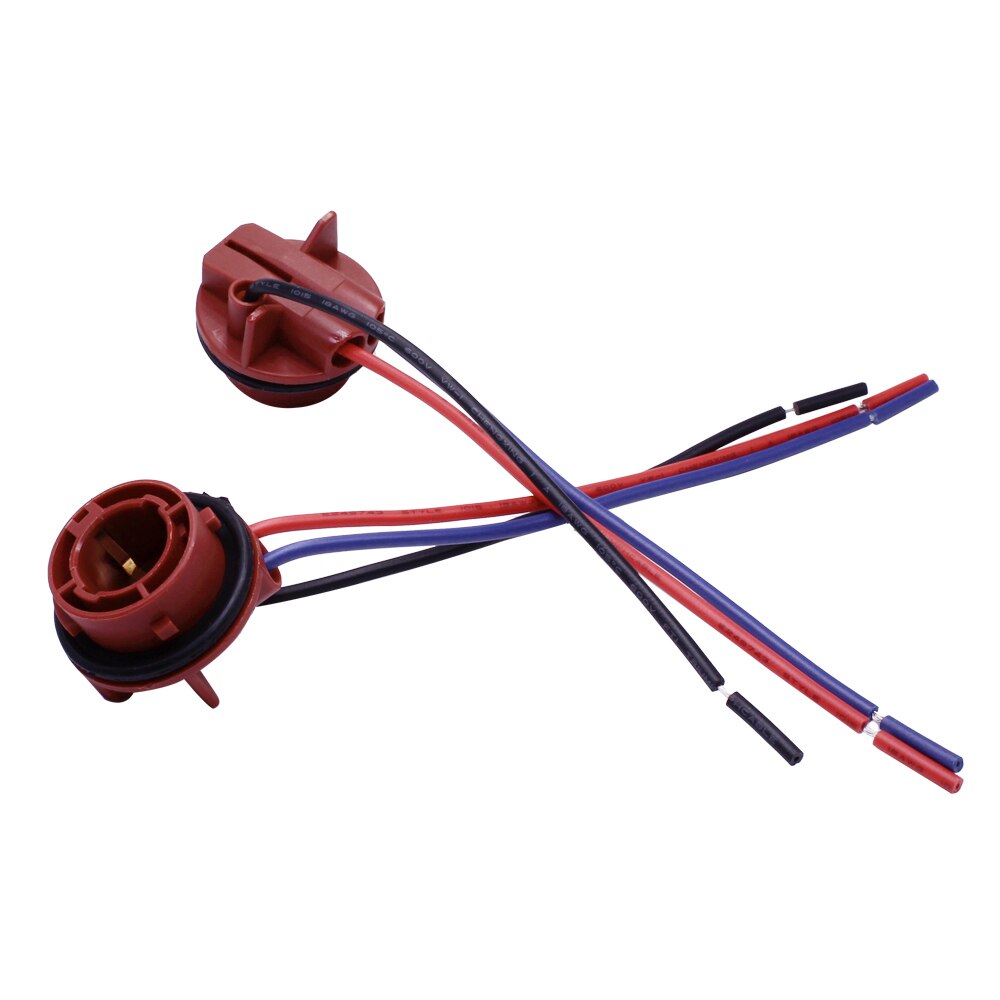 YUNPICAR 1157 2057 2357 BAY15D Socket Connector Kabelboom voor Turn Signal/Rem/Bochten/Staart Gloeilamp sockets (Pack van 2)