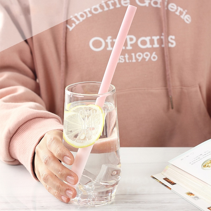 6Pcs Reusable Silicone Drinking Straws Drinkware Kawaii Accessories Eco Friendly Products With Cleaning Brushes Party Straws