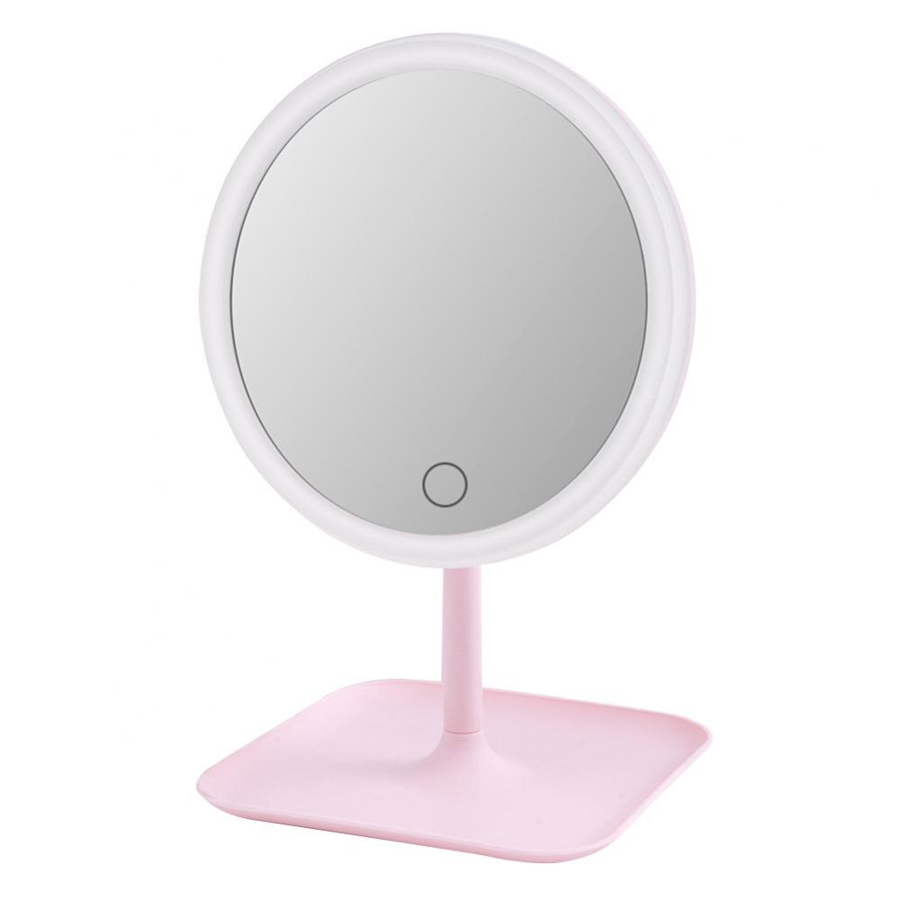 Rechargeable USB Adjustable LED Fill Light Makeup Mirror Dressing Table Lamp: Pink Single Light