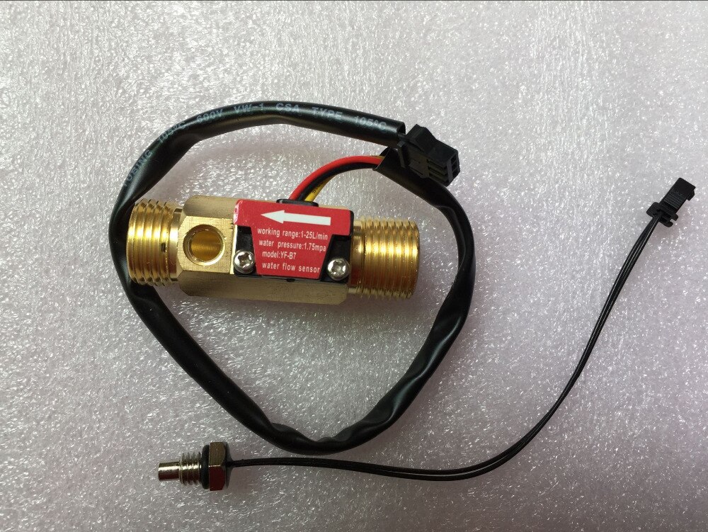 B7 G1/2&quot;Brass Hall flow rate meter NTC temperature measurement g1/2 water flow sensor meter