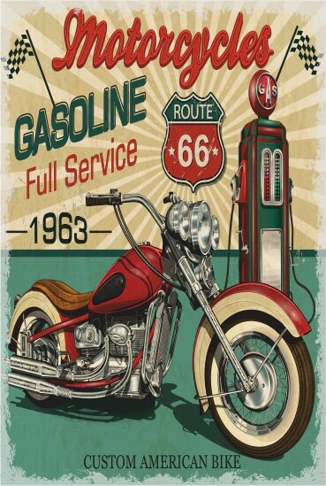 Retro Motor Retro Vintage Hout Poster 397549920