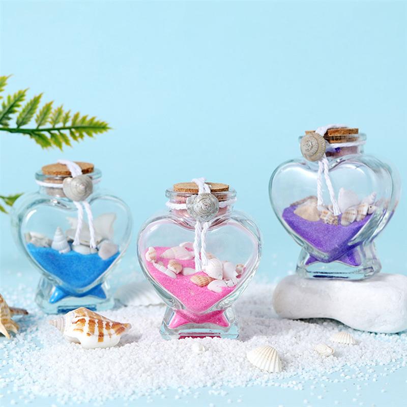 4 Stuks Transparante Wishing Flessen Hartvormige Parfum Flessen Glas Drift Flessen Potten Diy Ambachten Flesjes