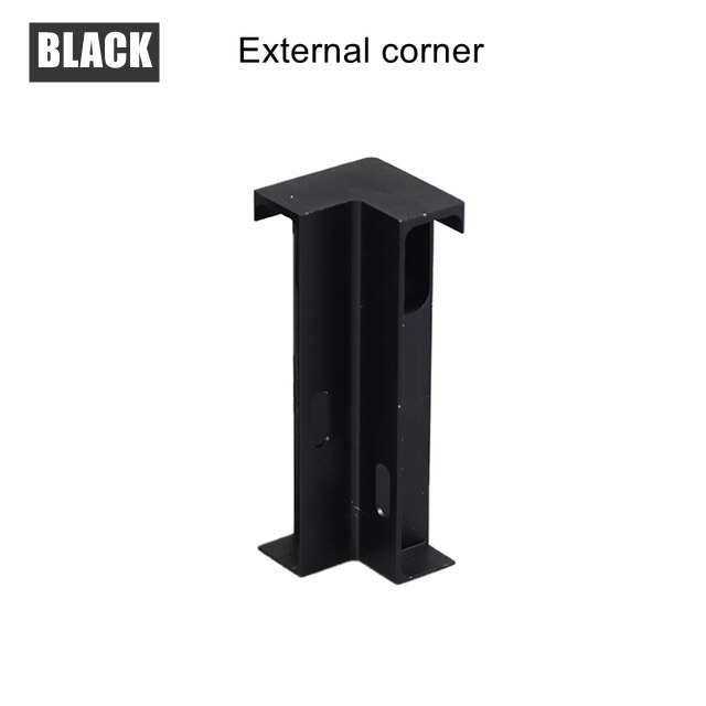 60mm/80mm LED Skirting Line Strip Light Aluminum Profile Accessories Baseboard Plastic Internal Angle External Corner Connector: Black External / 60mm