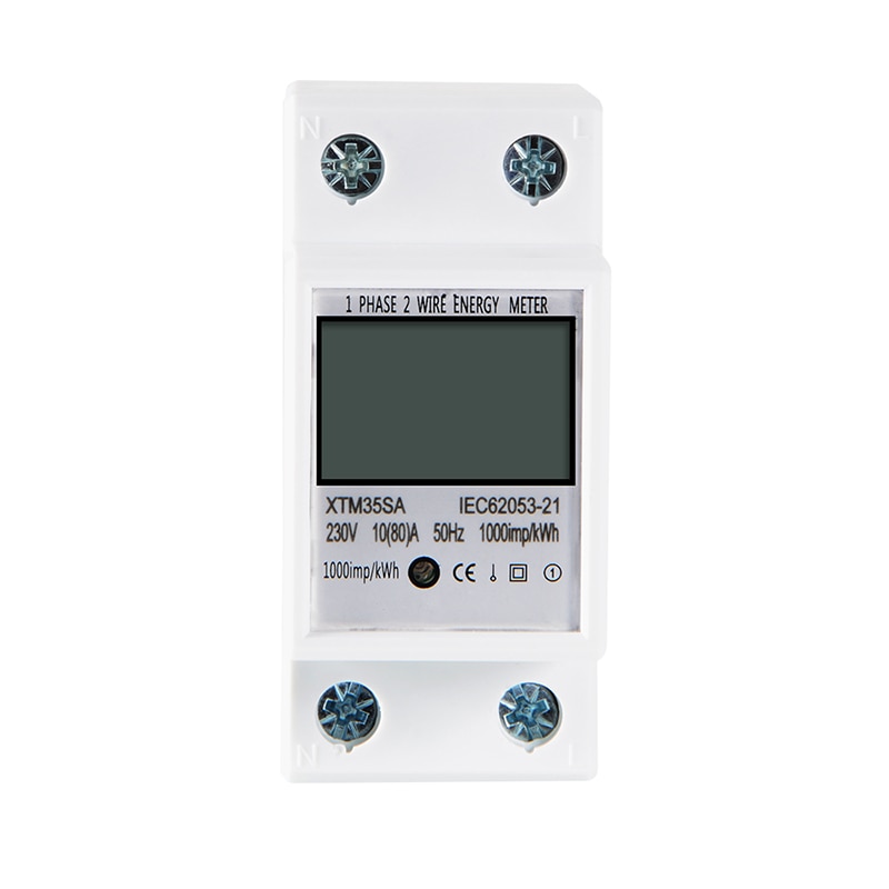 XTM35SA compteur électrique 230V LCD affichage numérique monophasé DIN-Rail énergie électronique kWh compteur consommation d'énergie