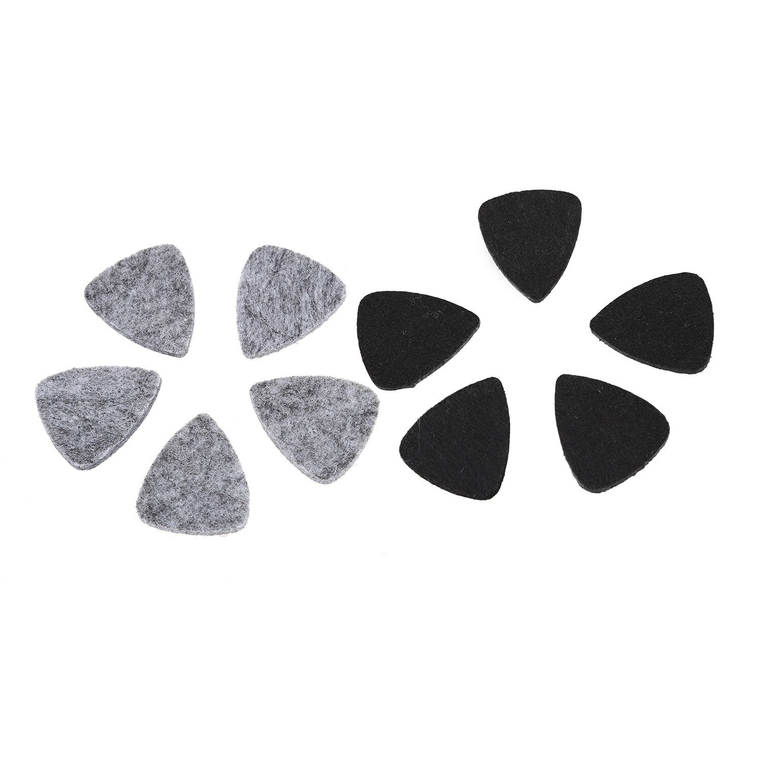 10 stuks zachte, harde ukelele plectrums van wolvilt, mandoline en gitaar, in de kleuren grijs en zwart