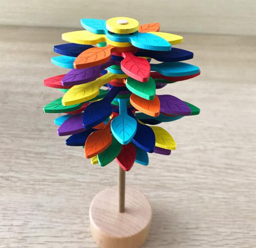 Colorful Originality rotate Lollipop Ornament anti stress Relief toy for children Top Fibonacci sequence wood: 1