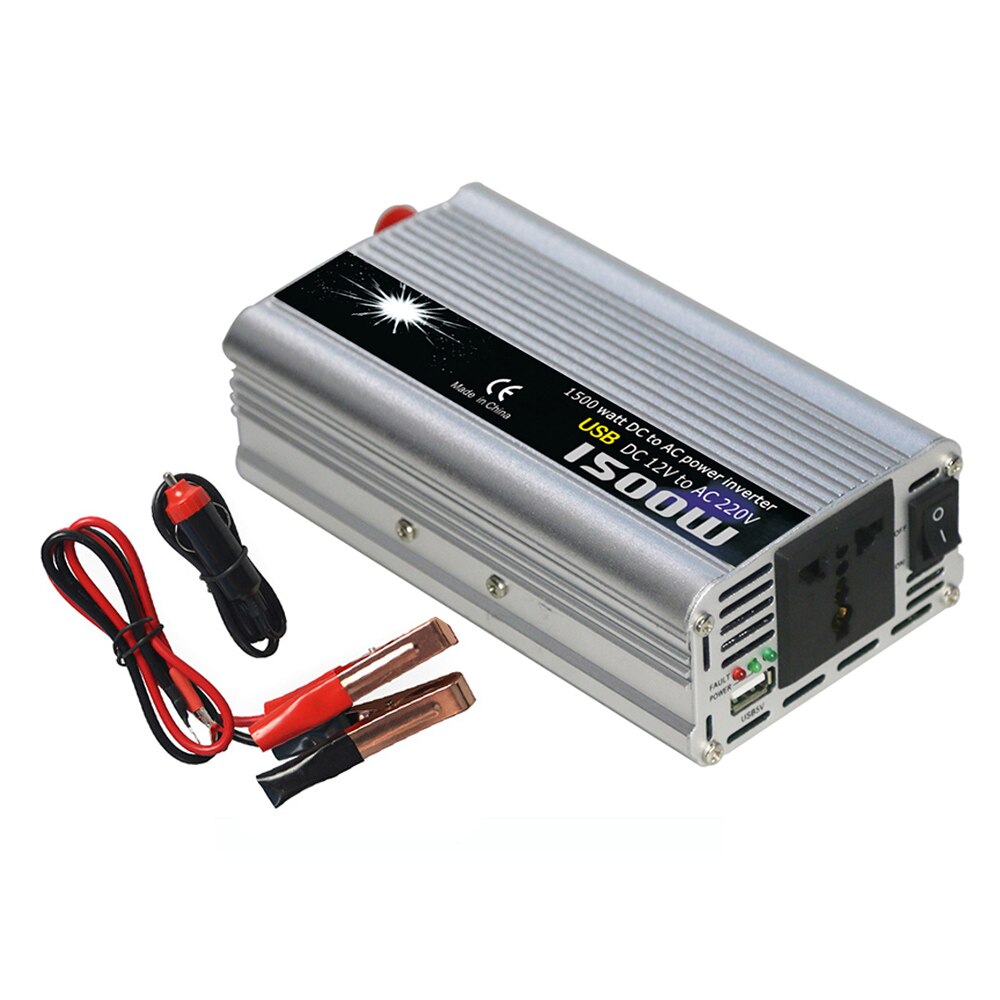 Inverter12v 220v 1500W Inverter Vehicle Power Converter Universal Modified Sine Wave Power Adapter High Frequency PWM Technology
