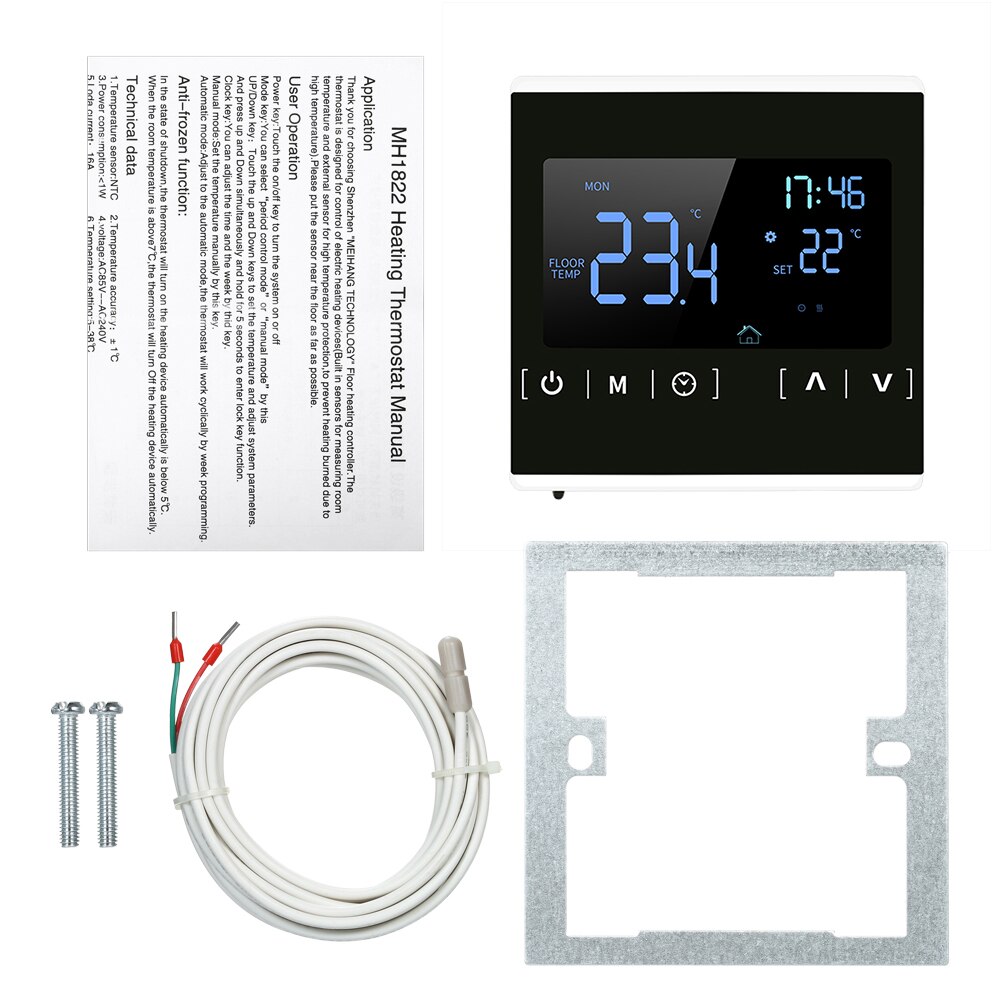 Smart LCD Touchscreen Thermostat Programmable Electric Floor Heating System Thermoregulator Temperature Controller