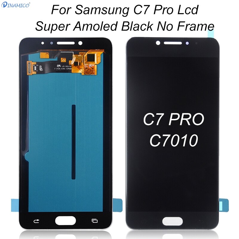 Dinamico Amoled For Samsung Galaxy C7 pro LCD Touch Screen Digitizer Assembly C7010 -C7010Z C7pro C7 Display: Super Amoled Black