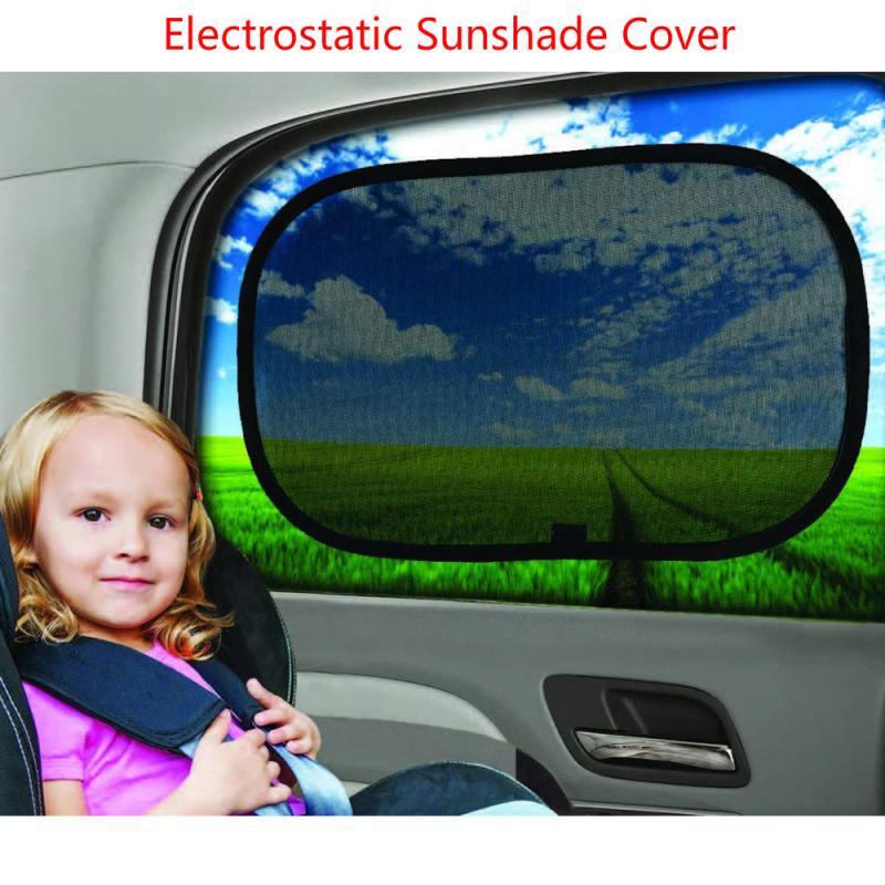1/2Pc Zwart 50*30Cm Mesh Auto Side Window Zonneklep Elektrostatische Schaduw Screen Shield Anti-Uv zonnescherm Cover Auto Interieur
