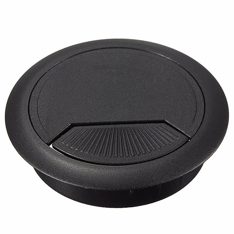 5 pcs Computer Desk Cable Cover Plastic Cable Entry Cable Box 60mm Black