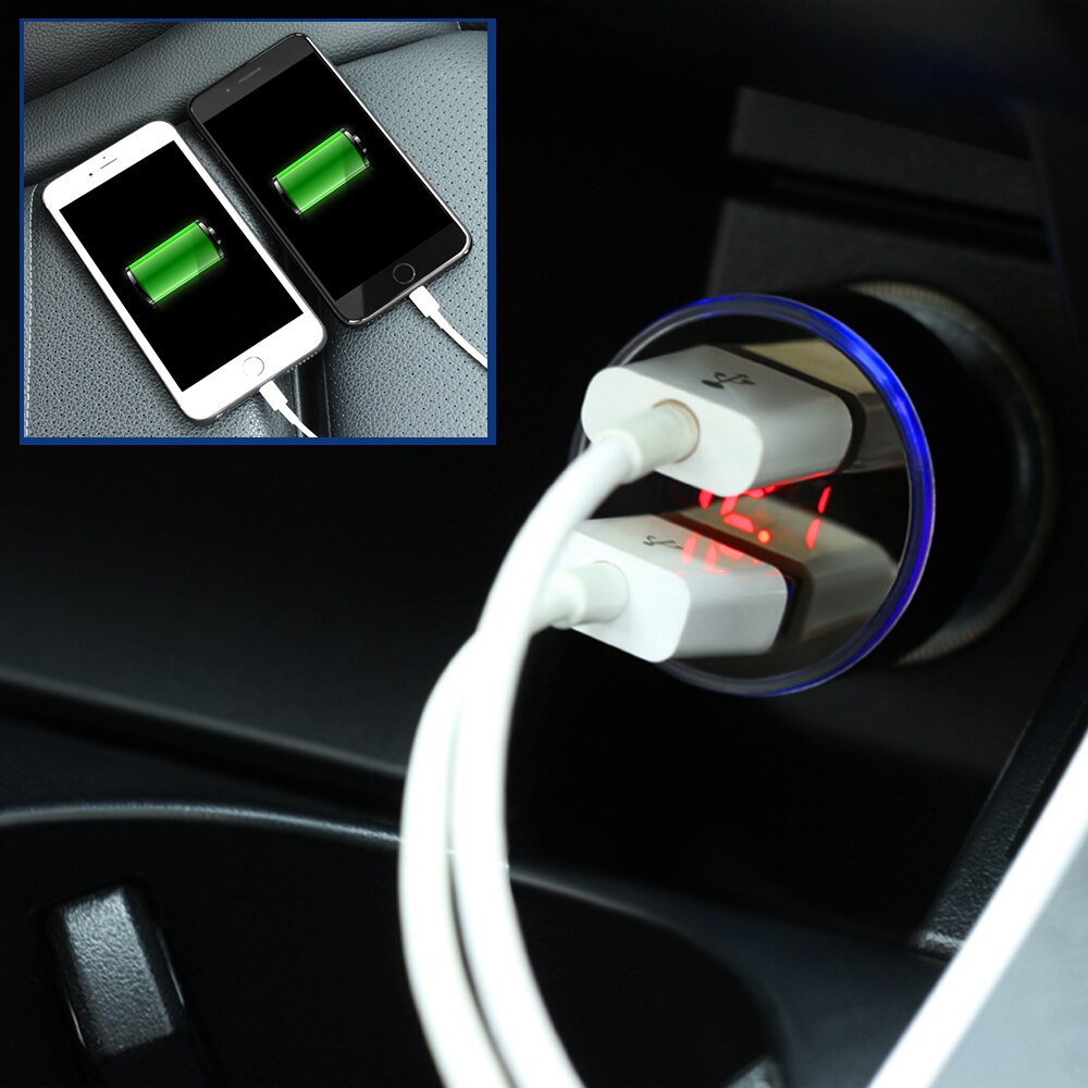 Cargador de teléfono con pantalla LED 3.1A, cargador de coche con USB Dual para chevrolet cruze lacetti aveo captiva trax sail para GAZ Gazelle