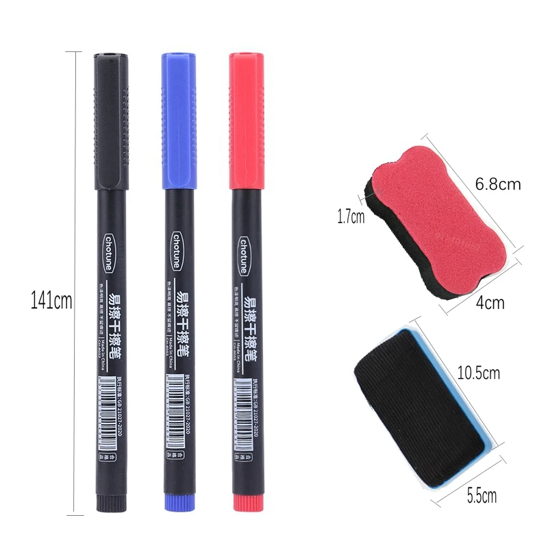 4/8 Stuks Uitwisbare Whiteboard Pen 0.5 Mm Fijne Punt Zwart/Blauw/Rood Schoolbord Marker School kantoor Kunst Schrijven Briefpapier Leraar