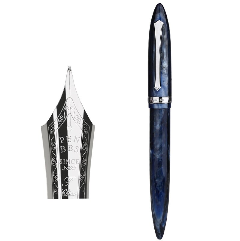 PENBBS 480 Acrylic Fountain Pen Iridium Fine Nib 0.5mm Silver Clip with Box Beautiful Writing Ink Pen for Office Business: Galaxy